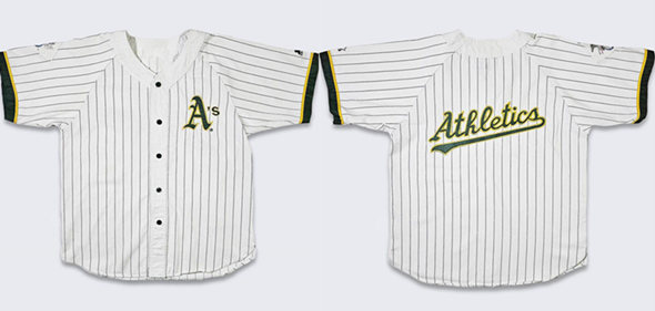 Men's Oakland Athletics Blank White 90s Stitched Jersey